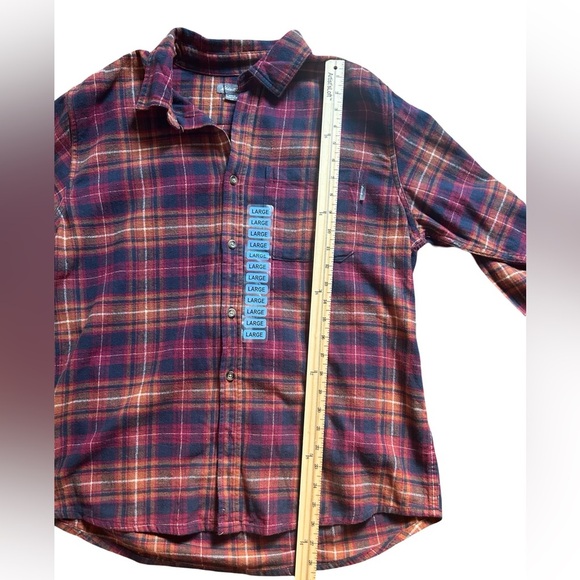 Eddie Bauer Mens Flannel Shirt Size L Button Down Collared Shirt - Picture 4 of 8